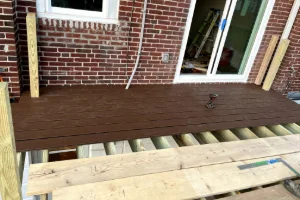 A deck in the process of construction